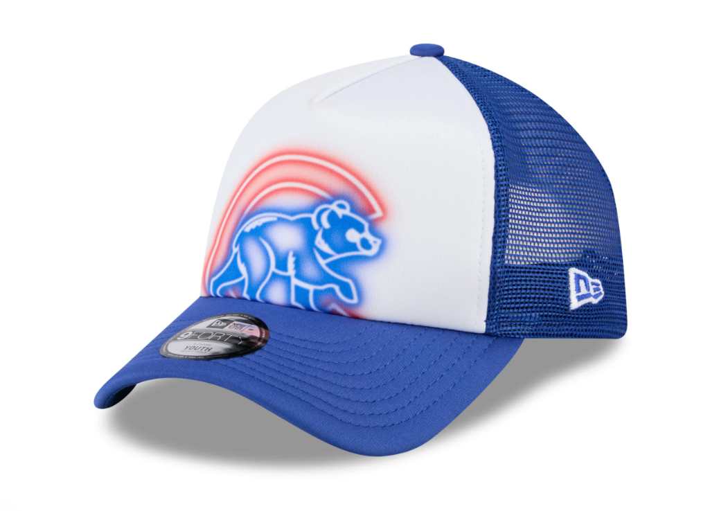 Chicago Cubs Painted Walking Bear White & Royal Toddler 9Forty Trucker Cap by New Era Caps NEW ERA CAP COMPANY