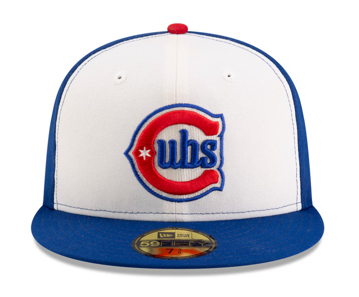 Chicago Cubs Blues Alternate 59FIFTY On-Field White & Royal Fitted Cap by New Era