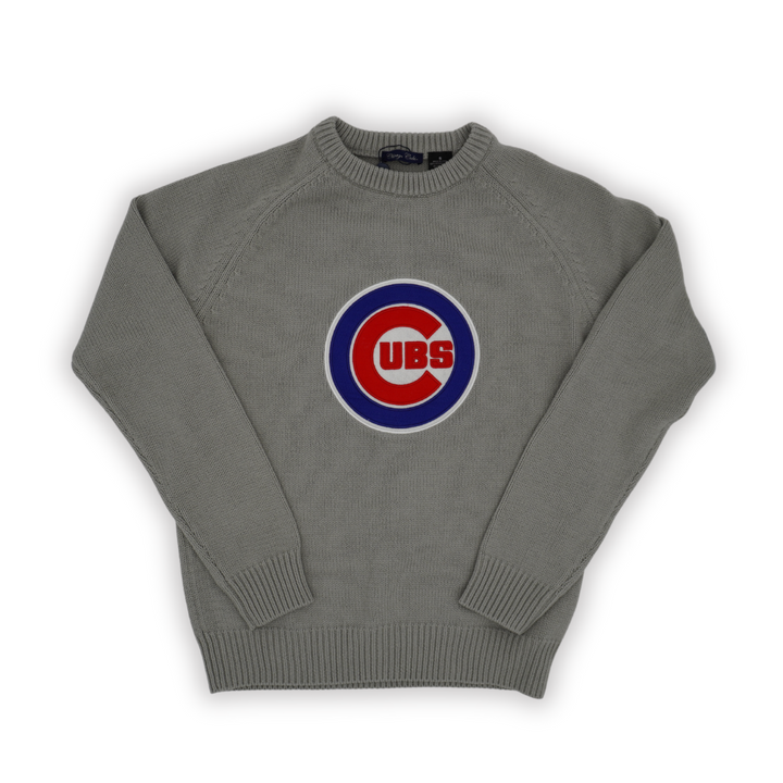 CHICAGO CUBS FULL TURN MEN'S C LOGO KNIT GREY SWEATER