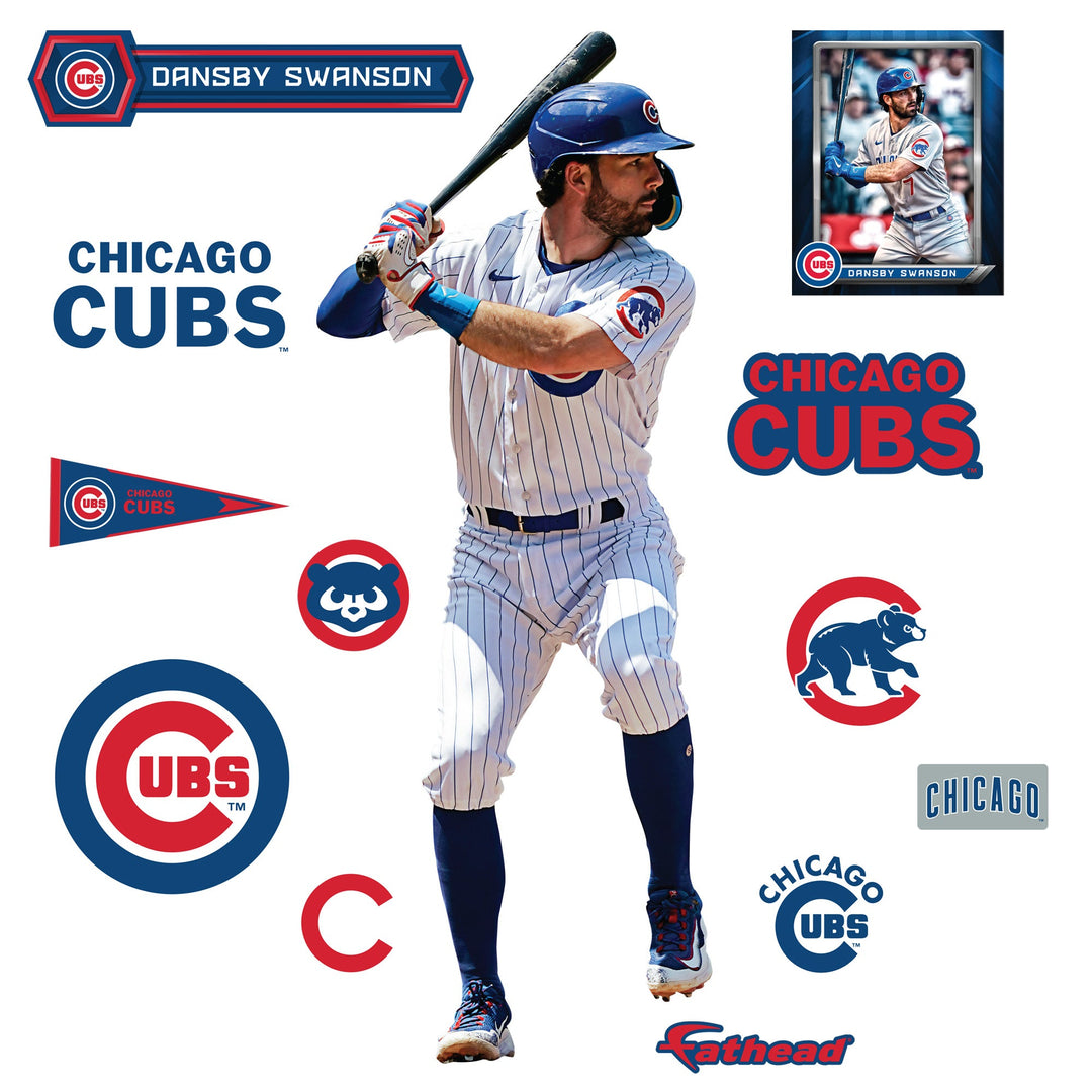 Dansby Swanson - RealBig Collection - Official MLB - Chicago Cubs - Reusable Vinyl Wall Decals