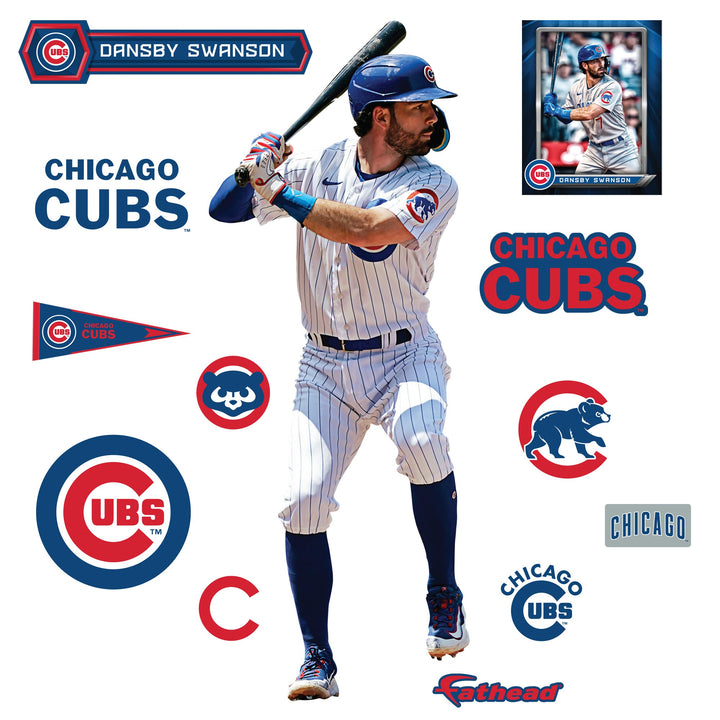 Dansby Swanson - RealBig Collection - Official MLB - Chicago Cubs - Reusable Vinyl Wall Decals