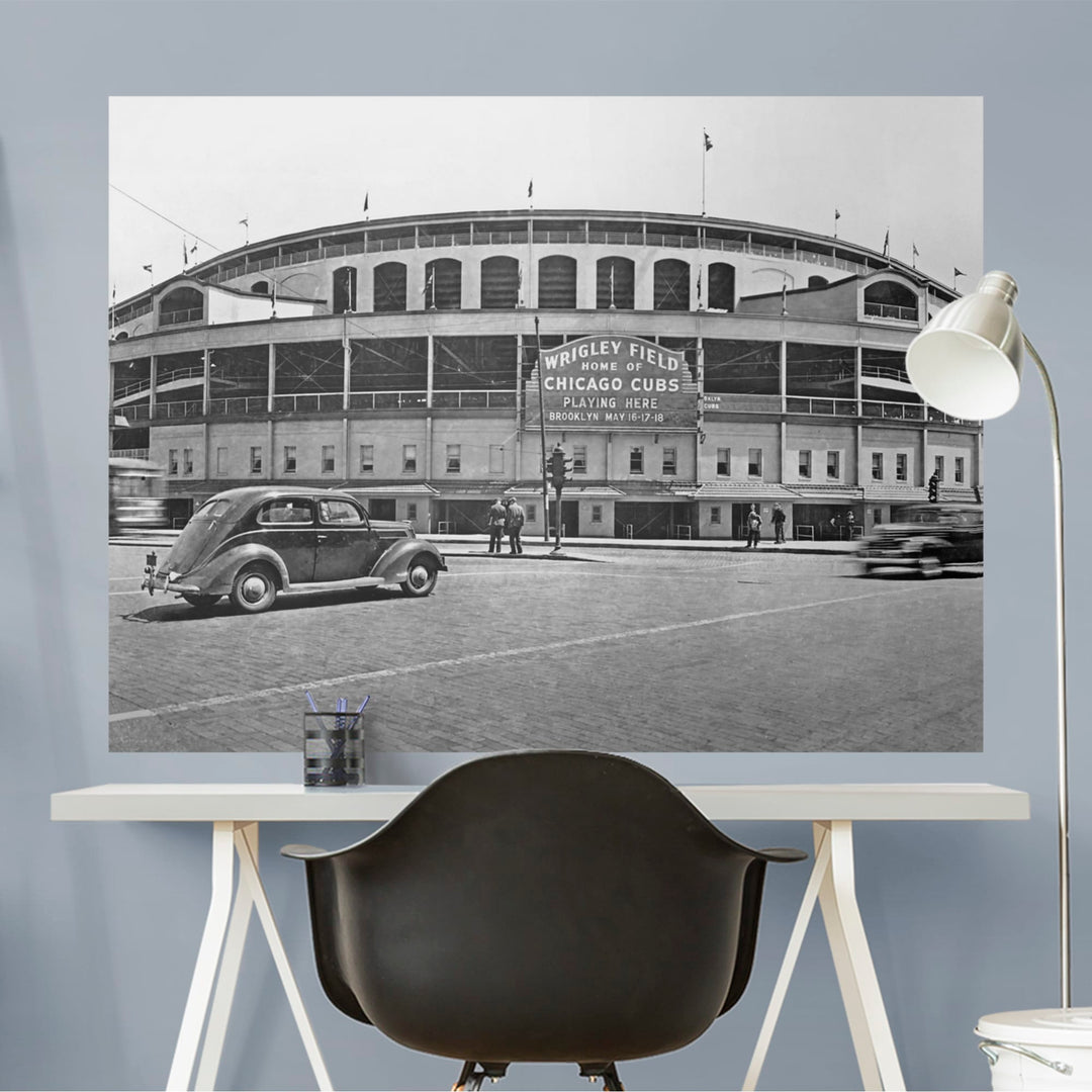 Wrigley Field Historic Mural - Peel & Stick Poster - Official MLB - Chicago Cubs - Reusable Vinyl Wall Decal