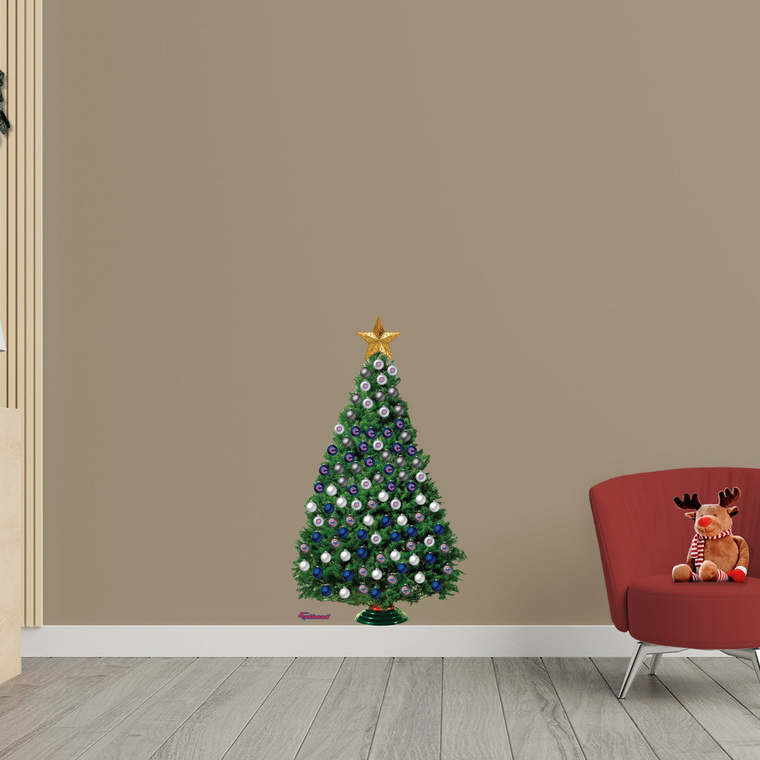 Chicago Cubs - Decorate Your Own Christmas Tree - Official MLB - Reusable Vinyl Wall Decals