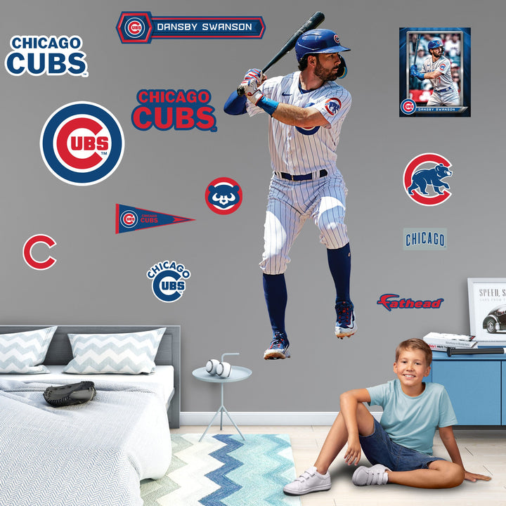 Dansby Swanson - RealBig Collection - Official MLB - Chicago Cubs - Reusable Vinyl Wall Decals