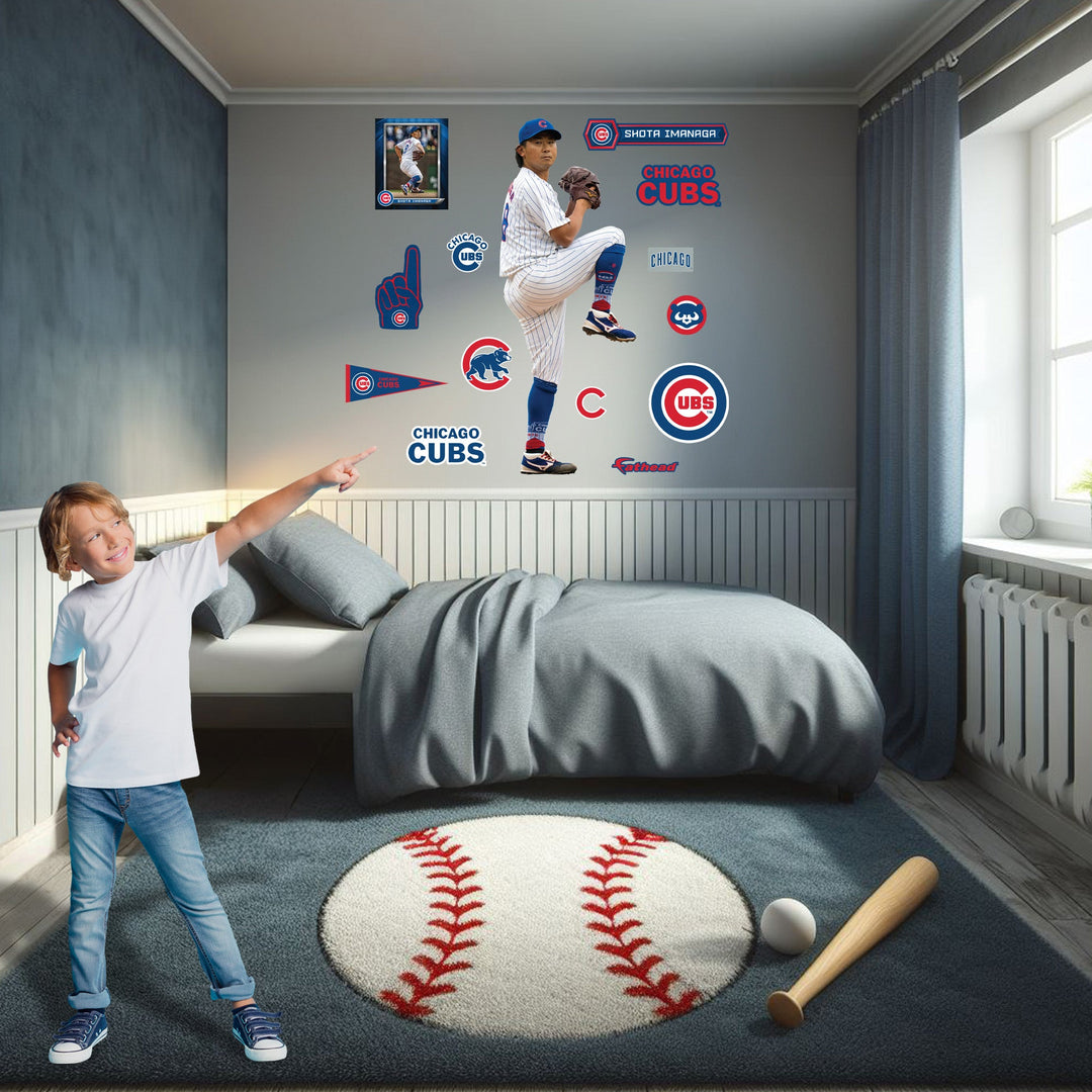 Shota Imanaga - RealBig Collection - Official MLB - Chicago Cubs - Reusable Vinyl Wall Decals