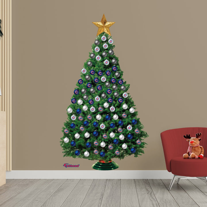 Chicago Cubs - Decorate Your Own Christmas Tree - Official MLB - Reusable Vinyl Wall Decals