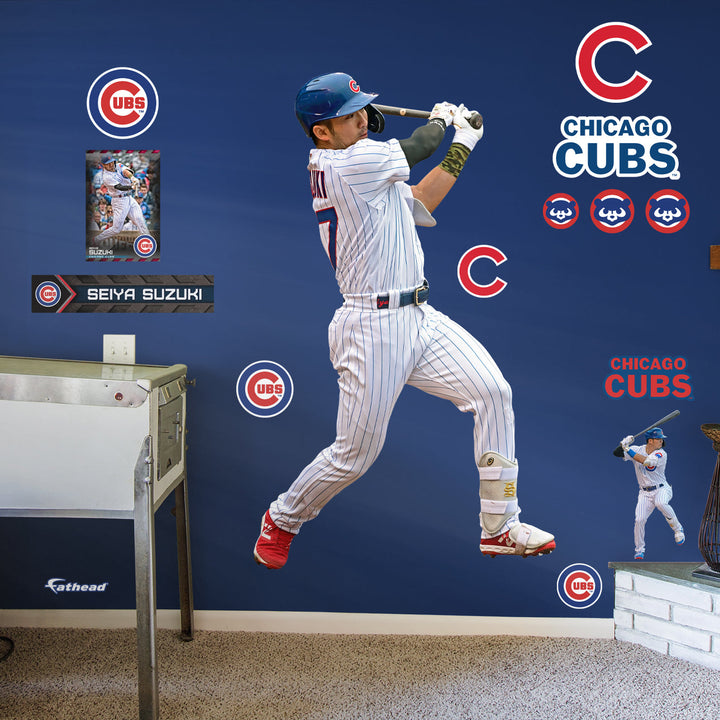 Seiya Suzuki - RealBig Home Collection - Official MLB - Chicago Cubs - Reusable Vinyl Wall Decals