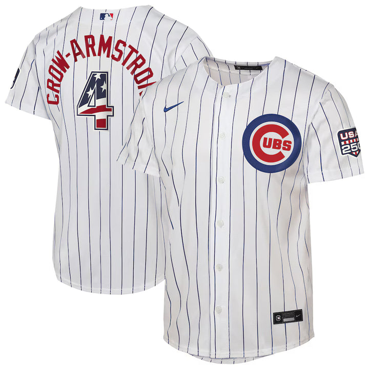 Chicago Cubs Pete Crow-Armstrong Home USA 250 Youth Jersey