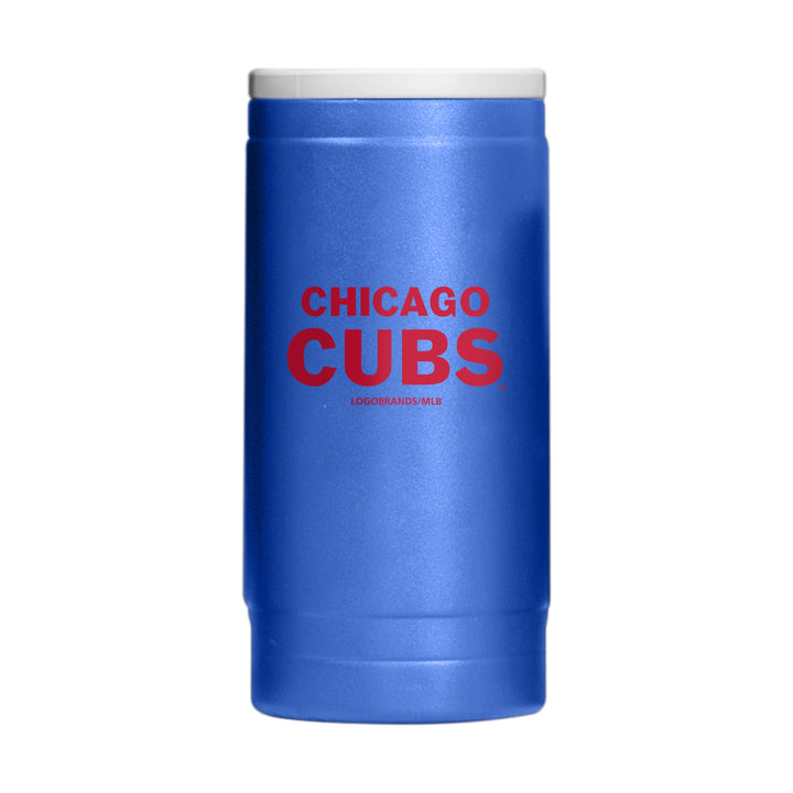 CHICAGO CUBS LOGO BRAND BULLSEYE ROYAL SLIM CAN COOLIE