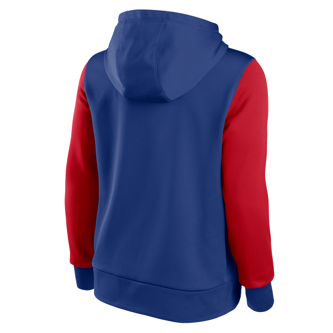 CHICAGO CUBS NIKE WOMEN'S RED AND BLUE FLEECE HOODIE