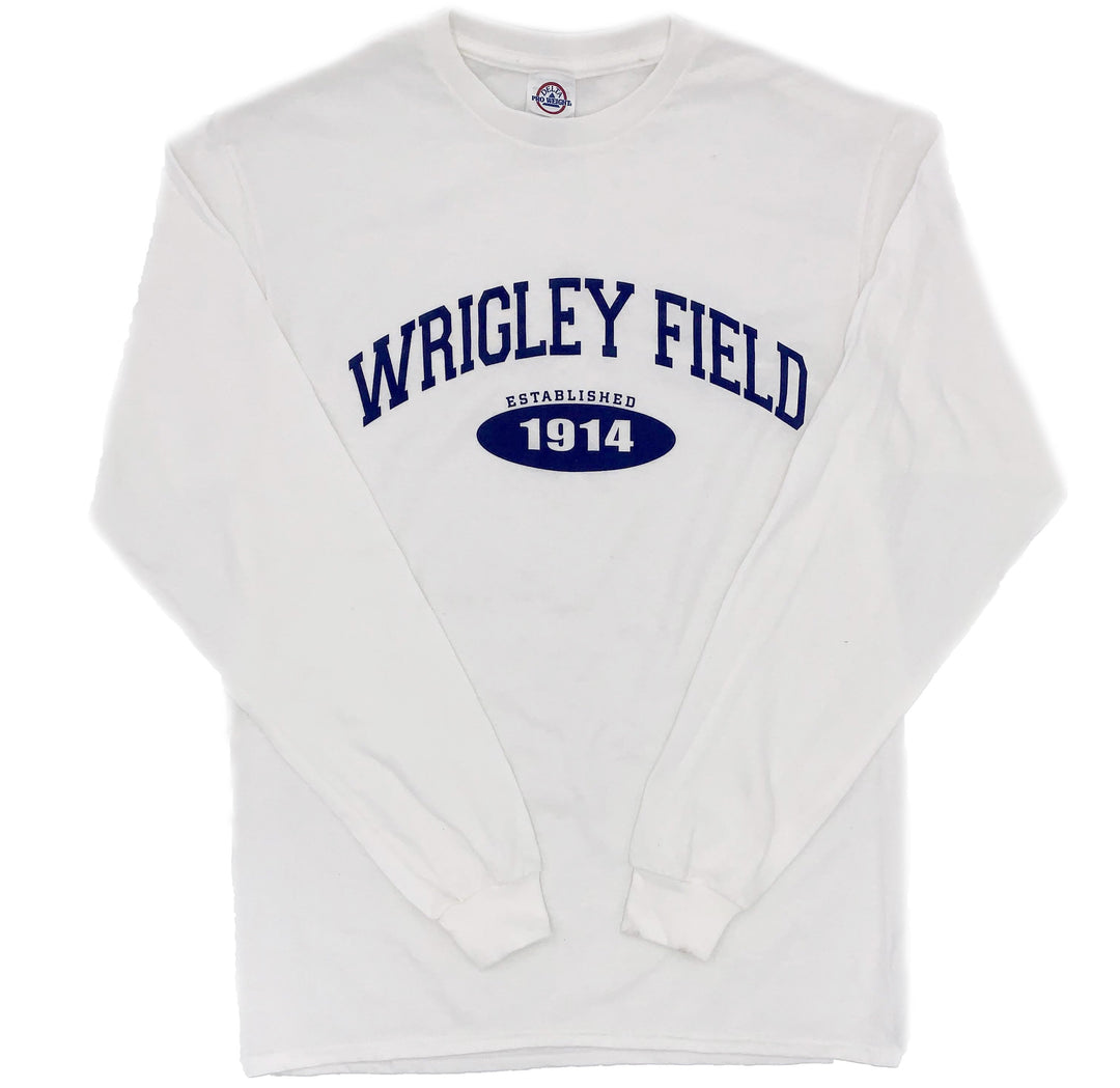 EST. 1914 WHITE WRIGLEY FIELD LONG SLEEVE TEE - Ivy Shop